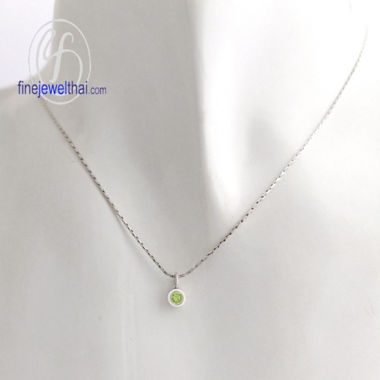 จี้เพอริดอท-จี้เงิน-เพอริดอทแท้-พลอยประจำเดือนเกิด-Finejewelthai-P1132pd00