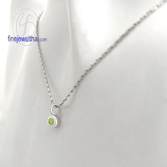 จี้เพอริดอท-จี้เงิน-เพอริดอทแท้-พลอยประจำเดือนเกิด-Finejewelthai-P1132pd00