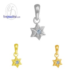 จี้อะความารีน-จี้เงิน-อะความารีนแท้-พลอยประจำเดือนเกิด-Finejewelthai-P1156aq00