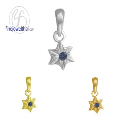 จี้ไพลิน-จี้เงิน-ไพลินแท้-พลอยประจำเดือนเกิด-Finejewelthai-P1156bl00