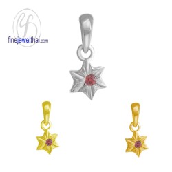 จี้ทับทิม-จี้เงิน-ทับทิมแท้-พลอยประจำเดือนเกิด-Finejewelthai-P1156rb00