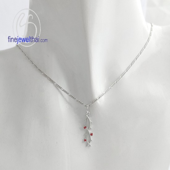 จี้ทับทิม-จี้เงิน-ทับทิมแท้-พลอยประจำเดือนเกิด-Finejewelthai-P1160rb00