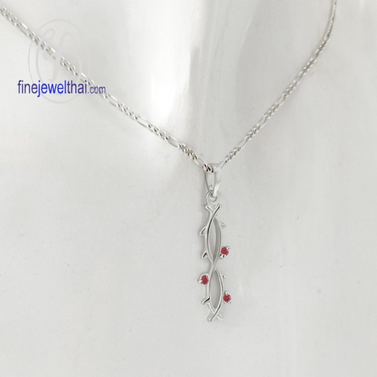 จี้ทับทิม-จี้เงิน-ทับทิมแท้-พลอยประจำเดือนเกิด-Finejewelthai-P1160rb00