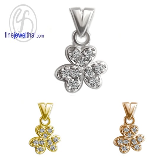 จี้เพชร-จี้ดอกไม้-จี้เงิน-เพชร-CZ-พลอยประจำเดือนเกิด-Finejewelthai-P1162cz00