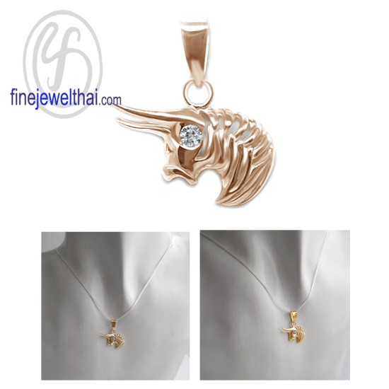 จี้ราศี-ราศีพฤษภ-จี้เพชร-จี้เงินแท้-Finejewelthai-P1166cz00