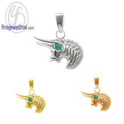 จี้ราศี-ราศีพฤษภ-จี้มรกต-จี้เงินแท้-Finejewelthai-P1166em00