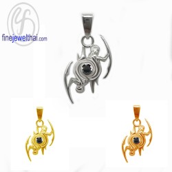 จี้ราศี-ราศีเมถุน-จี้นิล-จี้เงินแท้-Finejewelthai-P1167on00
