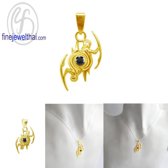 จี้ราศี-ราศีเมถุน-จี้นิล-จี้เงินแท้-Finejewelthai-P1167on00 จี้ราศี-ราศีเมถุน-จี้นิล-จี้เงินแท้-Finejewelthai-P1167on00