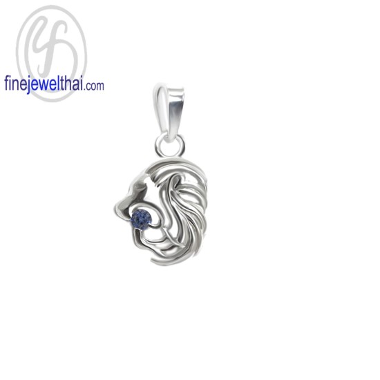จี้ราศี-ราศีสิงห์-จี้ไพลิน -จี้เงินแท้-Finejewelthai-P1169bl00