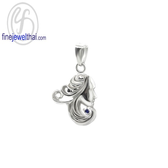 จี้ราศี-ราศีกันย์-จี้ไพลิน-จี้เงินแท้-Finejewelthai-P1170bl00