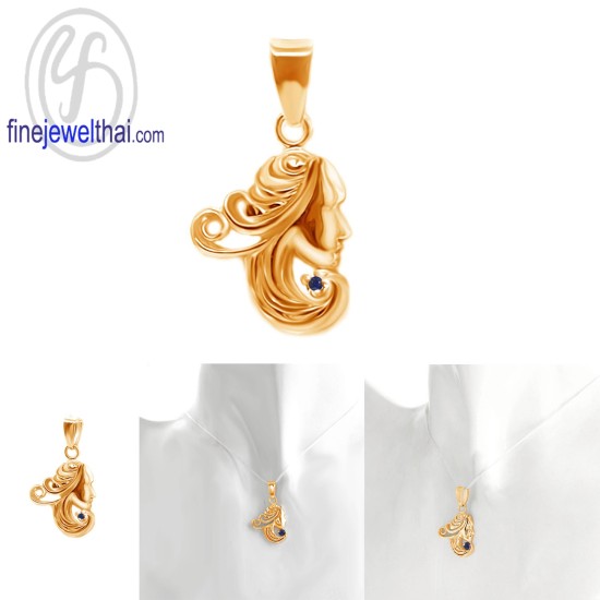 จี้ราศี-ราศีกันย์-จี้ไพลิน-จี้เงินแท้-Finejewelthai-P1170bl00