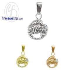 จี้ราศี-ราศีพิจิก-จี้เพชร-จี้เงินแท้-Finejewelthai-P1172cz00