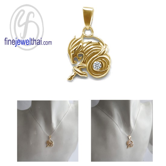 จี้ราศี-ราศีมังกร-จี้เพชร-จี้เงินแท้-Finejewelthai-P1174cz00