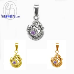จี้ราศี-ราศีกุมภ์-จี้อะเมทิสต์-จี้เงินแท้-Finejewelthai-P1175amt00