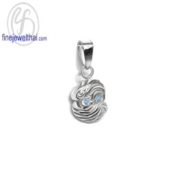 จี้ราศี-ราศีมีน-จี้โทพาซ -จี้เงินแท้-Finejewelthai-P1176tp00