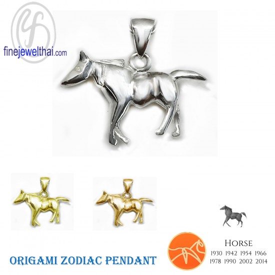 Silver-Chinese-horoscope-Year-of-Horse-Zodiac-Pendant-Finejewelthai-P119400