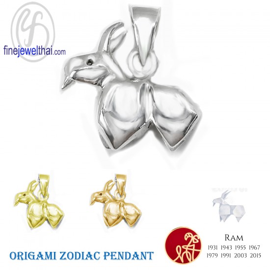 Silver-Chinese-horoscope-Year-of-Goat-Zodiac-Pendant-Finejewelthai-P119500