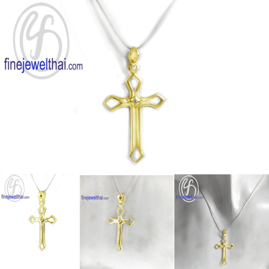 จี้เพชร-จี้ไม้กางเขน-จี้เงิน-เพชร-CZ-พลอยประจำเดือนเกิด-Finejewelthai-P1202cz00