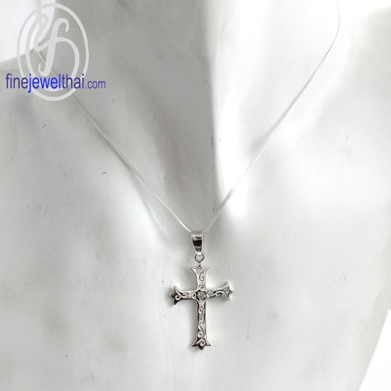 จี้เพชร-จี้ไม้กางเขน-จี้เงิน-เพชร-CZ-พลอยประจำเดือนเกิด-Finejewelthai-P1207cz00 จี้เพชร-จี้ไม้กางเขน-จี้เงิน-เพชร-CZ-พลอยประจำเดือนเกิด-Finejewelthai-P1207cz00