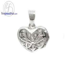 Finejewelthai-ล็อกเก็ต-ทรงหัวใจ-ล็อกเก็ตเงินแท้-แกะสลักอักษร-ล็อกเก็ตใส่รูป-P121400