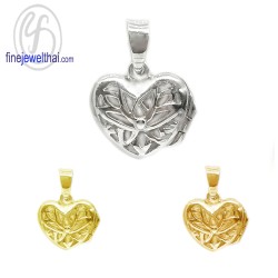 Finejewelthai-ล็อกเก็ต-ทรงหัวใจ-ล็อกเก็ตเงินแท้-แกะสลักอักษร-ล็อกเก็ตใส่รูป-P121400
