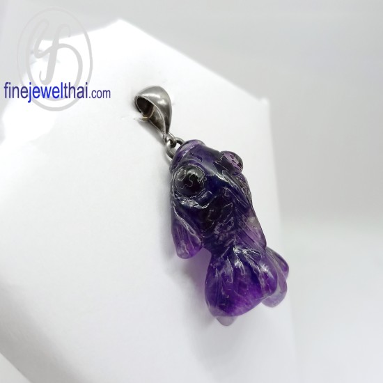 จี้อะเมทิสต์-จี้ปลาทอง-จี้เงิน-P01073007 จี้อะเมทิสต์-จี้ปลาทอง-จี้เงิน-P01073007