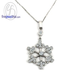 จี้ทองคำขาว-จี้เพชร-จี้เกร็ดหิมะ-เพชรแท้-PD016