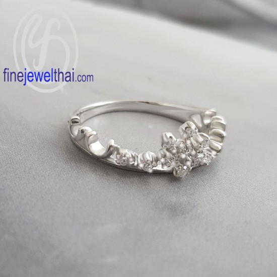 แหวนมงกุฎ-แหวนเจ้าหญิง-แหวนเพชร-แหวนเงินแท้-Finejewelthai-R1395cz