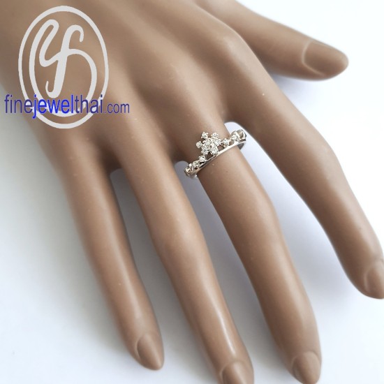 แหวนมงกุฎ-แหวนเจ้าหญิง-แหวนเพชร-แหวนเงินแท้-Finejewelthai-R1395cz