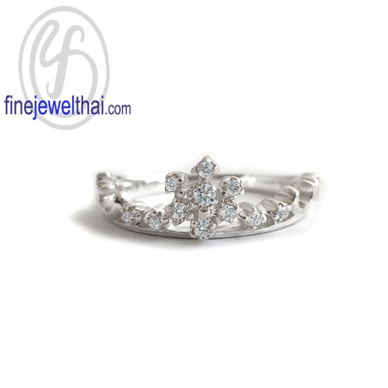 แหวนมงกุฎ-แหวนเจ้าหญิง-แหวนเพชร-แหวนเงินแท้-Finejewelthai-R1395cz
