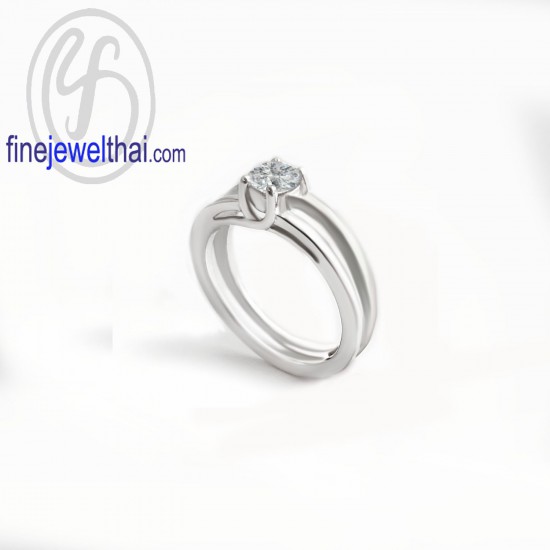 แหวนเพชร-แหวนเงิน-เพชรสังเคราะห์-เงินแท้-แหวนหมั้น-แหวนแต่งงาน-R1401cz