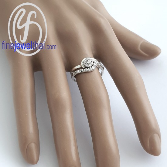 แหวน-แหวนเซ็ต-แหวนเพชร-แหวนเงินแท้ - R1405_6cz