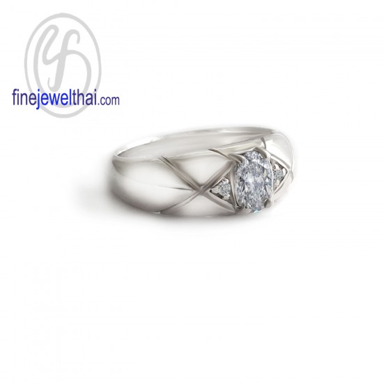 Diamond-CZ-Silver-Wedding-Ring-Finejewelthai-R1424cz
