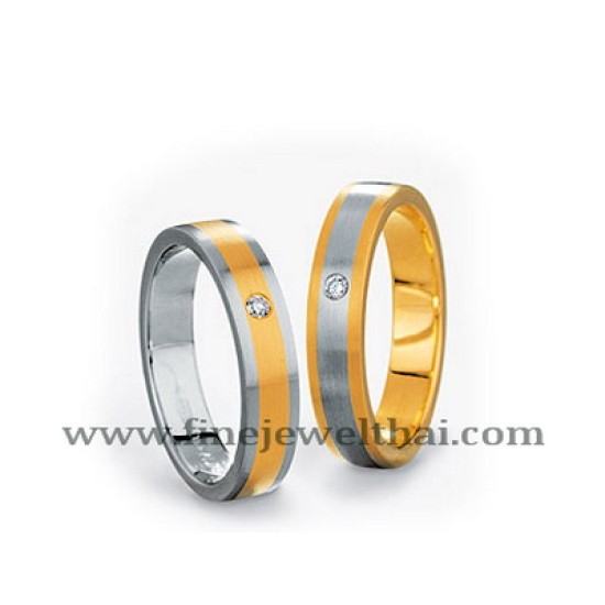 แหวนทองคำขาว-แหวนทอง-แหวนเพชร-แหวนคู่-แหวนคู่แต่งงาน-Finejewelthai-RWG23 ( Two ring)