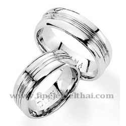 แหวนทองคำขาว แหวนเพชร แหวนคู่ แหวนคู่แต่งงานRWG35 ( Two ring)