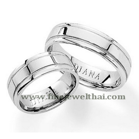 แหวนทองคำขาว-แหวนเกลี้ยง-แหวนคู่-แหวนหมั้น-แหวนคู่แต่งงาน-Finejewelthai - RWG36 (Two ring)