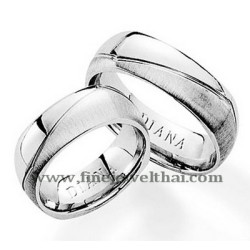 แหวนคู่-แหวนทองคำขาว-แหวนเกลี้ยง-แหวนหมั้น-แหวนแต่งงาน-RWG39 ( Two ring)