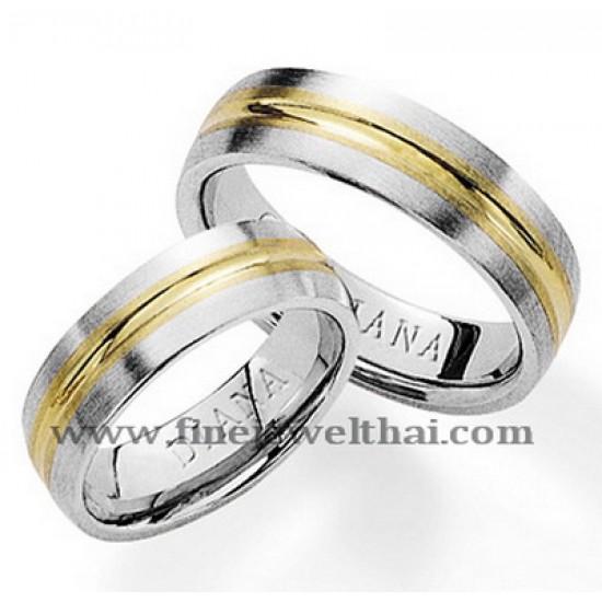 แหวนคู่-แหวนทองคำขาว-แหวนเกลี้ยง-แหวนหมั้น-แหวนแต่งงาน-RWG42 (Two ring)