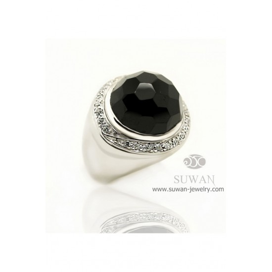 แหวนนิล-แหวนเงิน-แหวนลายน้ำ-แหวนสุวัน-นิลแท้-SWR011on