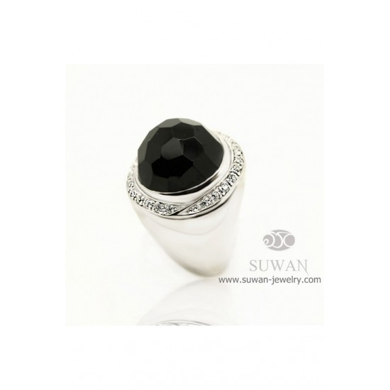 แหวนนิล-แหวนเงิน-แหวนลายน้ำ-แหวนสุวัน-นิลแท้-SWR011on