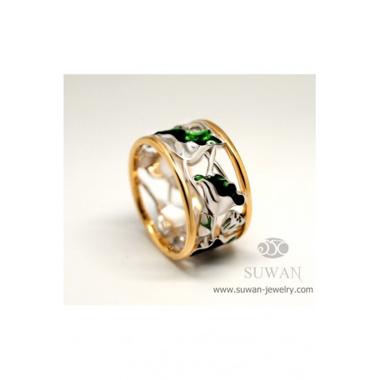 แหวนบัว-แหวน2กษัตริย์-แหวนเงิน-แหวนลงยาสี-SWR003-EM