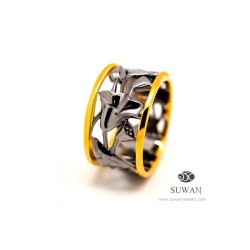 แหวนบัว-แหวน2กษัตริย์-แหวนเงิน-งานสุวัน-SWR003-GBL
