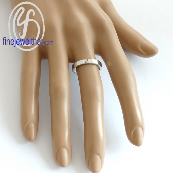 Finejewelthai-Diamond-CZ-Silver-Couple-White-Gold-Ring-R1005-1016cz