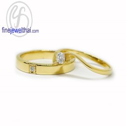 Finejewelthai-แหวนคู่-แหวนเพชร-แหวนเงินแท้-เพชรสังเคราะห์-แหวนแต่งงาน-ชุบทอง-Valentine-Gift135