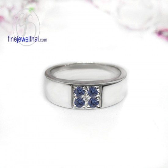 Blue-Sapphire-Birthstone-silver-ring-finejewelthai-R1018bl
