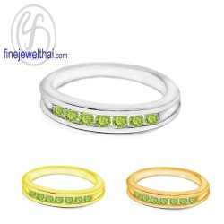 แหวนเพอริดอท-เพอริดอทแท้-แหวนพลอย-แหวนเงินแท้-R1028pd