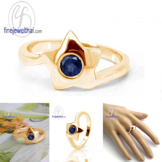 Blue-sapphire-Birthstone-Silver-Ring-R1032bl