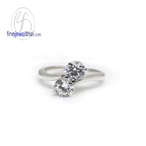 แแหวนเพชร-แหวนเงิน-เพชรสังเคราะห์-เงินแท้ 925-finejewelthai - R1045cz