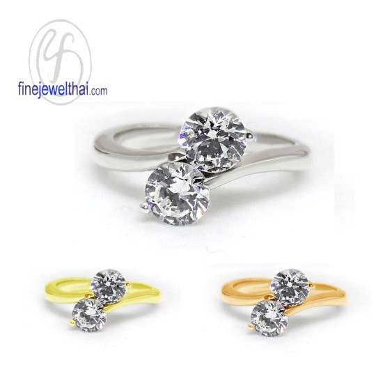 แแหวนเพชร-แหวนเงิน-เพชรสังเคราะห์-เงินแท้ 925-finejewelthai - R1045cz