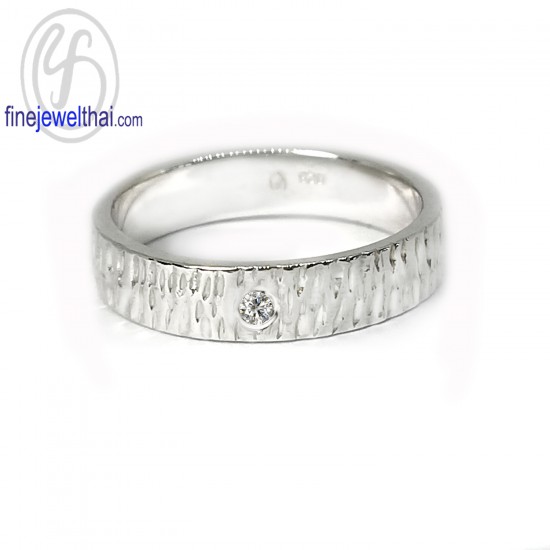 แหวนเพชร-แหวนเงิน-เพชรสังเคราะห์-เงินแท้ 925-แหวนหมั้น-แหวนแต่งงาน-R1064cz-bf